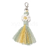 Flower Handmade Macrame Cotton Threads Pendant Decoration HJEW-JM02762-03-2