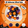 Halloween Theme 5 Strands Spray Painted Natural Wood Beads Strands WOOD-SP0001-02B-2