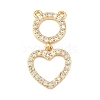 Brass Micro Pave Clear Cubic Zirconia Pendants KK-F919-41A-G-1