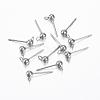 Non-Tarnish 304 Stainless Steel Stud Earring Findings STAS-H376-90-1