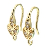 Brass Micro Pave Clear Cubic Zirconia Earring Hooks KK-R149-19G-1