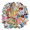 50 Pieces Cartoon Animal Doodle Paper Stickers STIC-R001-29-1