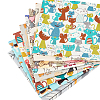 Cat & Dog Pattern Cotton Fabric DIY-WH0181-75-1