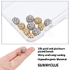 SUNNYCLUE 10Pcs 2 Colors Rack Plating Brass Micro Pave Clear Cubic Zirconia Beads ZIRC-SC0001-23-3