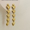 Retro Multiple Heart Brass Stud Earrings for Womenes BM9538-2-1