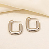 Irregular C Shape Stainless Steel Hoop Earrings for Women NX3649-3-1