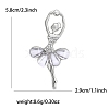 Ballet Dancer Alloy Rhinestone Brooches for Backpack Clothes PW-WG8EE58-02-4