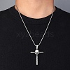 Zinc Alloy Cross Pendant Necklaces NJEW-M211-06A-ASP-3