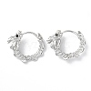 Brass Micro Pave Cubic Zirconia Hoop Earrings EJEW-P259-22P-1