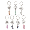 Natural Quartz & Alloy Keychain KEYC-JKC01147-1