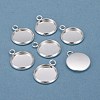 304 Stainless Steel Pendant Cabochon Settings STAS-F191-14S-C-1