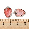 Cherry Quartz Glass Faceted Pendants G-M431-06P-12-3