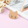 50Pcs Cat Shape Kraft Paper Earring Cards CDIS-CJ0001-02-5