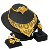 Alloy Pendant Necklaces & Stud Dangle Earrings & Rings & Link Bracelets Sets WGE4917-13-1