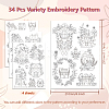 4 Sheets 11.6x8.2 Inch Stick and Stitch Embroidery Patterns DIY-WH0455-195-2