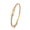 Rack Plating Brass Micro Pave Cubic Zirconia Bangles for Women BJEW-E071-31G-3