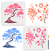 2Pcs 2 Styles PET Hollow Out Drawing Painting Stencils DIY-MA0003-49-1