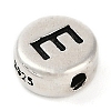 925 Sterling Silver Flat Round with Letter Beads LS-STER-G044-01AS-E-2