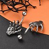 Skull Devil Hand 316 Surgical Stainless Steel Belly Button Rings EJEW-G416-12AS-2