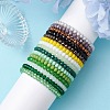 15Pcs 15 Colors Faceted Rondelle Imitation Jade Glass Beaded Stretch Bracelet Sets BJEW-JB10791-3