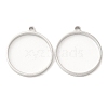 Non-Tarnish 304 Stainless Steel Open Back Bezel Flat Round Pendants STAS-Z040-04B-P-1