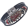 1Pc Alloy & Leather Cord Bracelets for Men Women BJEW-CL0001-56-1