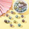 28Pcs 7 Colors Printed Opaque Acrylic Beads OACR-FS0002-46-5
