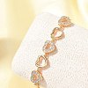 Brass Micro Pave Cubic Zirconia Link Chain Bracelets KK-R217-47G-2