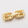 Brass Micro Pave Cubic Zirconia Fold Over Clasps ZIRC-I014-68G-FF-2