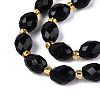Natural Black Obsidian Beads Strands G-N342-53-8x6-01-4