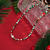 Unique Christmas Imitation Pearl & Polymer Clay Heishi Necklaces for Women KY8335-2