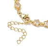 Star Brass Pave Cubic Zirconia Link Chain Bracelets for Women BJEW-P385-03G-02-3