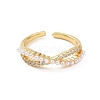 Brass Micro Pave Cubic Zirconia Open Rings RJEW-J017-VC197-2