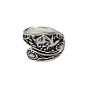 Hummingbird & Sunflower Zinc Alloy Cuff Rings for Women PW-WG8F0A6-01-1