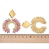 304 Stainless Steel Glass Dangle Stud Earrings EJEW-M095-12G-02-3