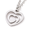 Non-Tarnish 304 Stainless Steel Heart Pendant Necklaces NJEW-JN03518-01-3