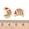Christmas Brass Enamel Beads KK-I474-G16-3