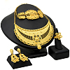 Alloy Pendant Necklaces & Stud Dangle Earrings & Rings & Link Bracelets Sets WG80561-03-1