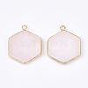 Natural Rose Quartz Pendants G-S344-89H-2