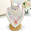 Plastic Beaded Pendant Necklace & Beaded Charm Bracelet FS-WG6D3EF-09-1