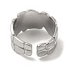 Non-Tarnish 304 Stainless Steel Open Cuff Ring RJEW-C067-16P-3