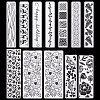 Globleland 12Pcs 12 Styles Transparent Plastic Embossing Template Folders AJEW-GL0002-19-1