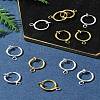 12Pcs 2 Colors Brass Clip-on Hoop Earring Findings KK-FS0001-48-10
