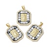 Brass Micro Pave Cubic Zirconia Pendants KK-K385-026G-2