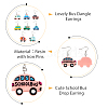 8 Pair 8 Style Resin Car Dangle Earrings with Iron Pins EJEW-AB00044-4