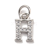 Initial Letter Brass with Cubic Zirconia Charms KK-Q814-26H-P-1