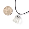 Halloween Resin Ghost Pendant Black Waxes Cord Necklaces for Women NJEW-TA00209-3
