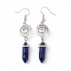 Gemstone Bullet with Vortex Dangle Earrings EJEW-I276-02P-3