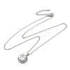 Square Brass Pave Cubic Zirconia Pendant Necklaces for Women NJEW-G156-02P-05-2