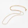 Eco-Friendly Rack Plating Brass Chain Necklaces MAK-G002-05G-B-FF-2